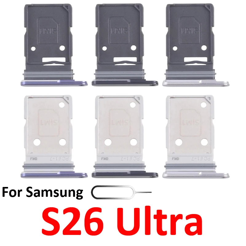 For Samsung Galaxy S26 Ultra S948 S948B Phone New Housing Chip SIM Card Tray Slot Holder Pocket Parts Single Dual SIM Black
