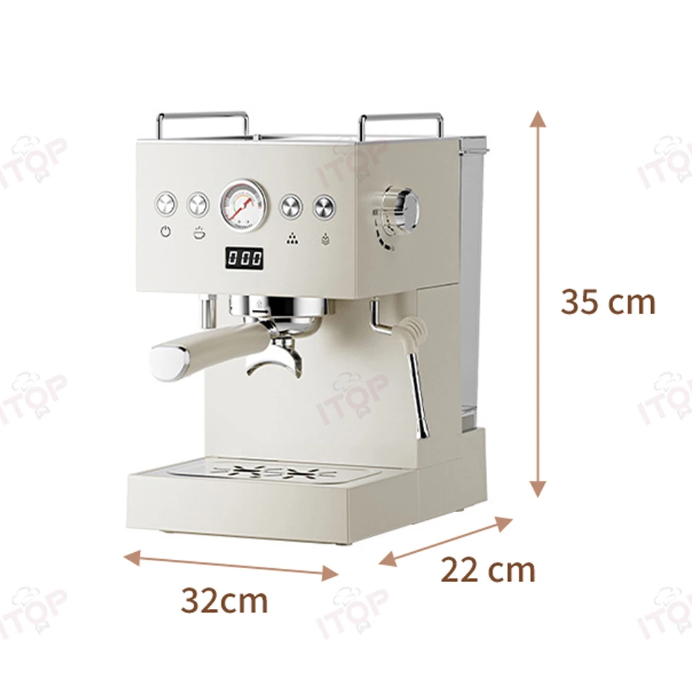 Coffee Maker 58mm Portafilter Household Espresso Coffee Machine 15Bar Cappuccino Latte Milk Foam Coffee Maker Home Cafe 1300W