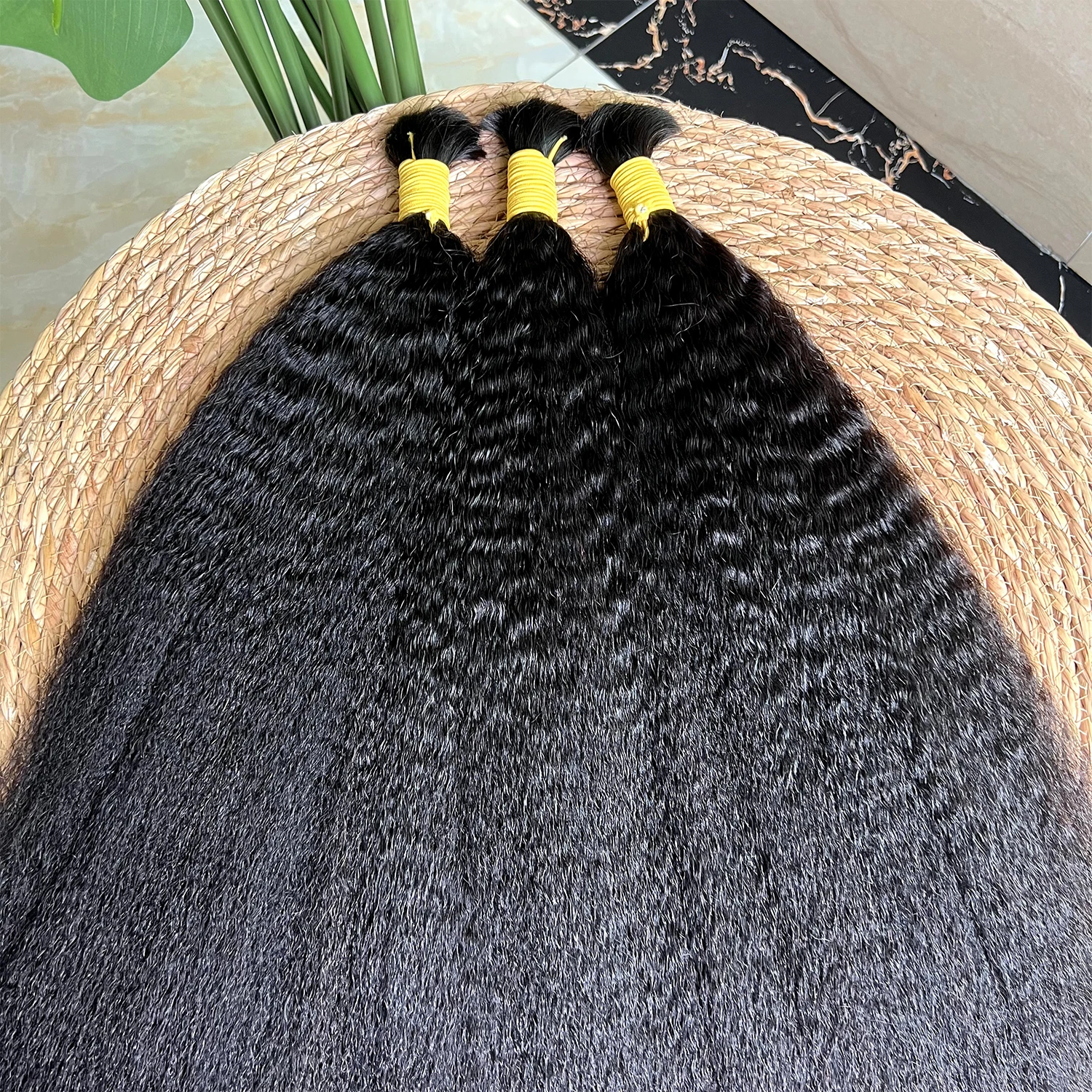 SWANEE 100% Human Hair Bulk Extension Virgin Human Hair  Kinky Straight Hair Bulk For Braiding Unprocessed No Weft for Braiding