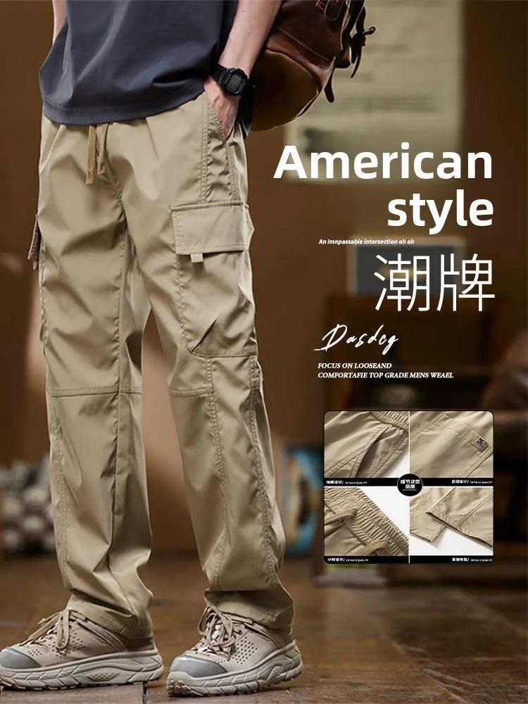 

Retro American Work Pants Men's Winter Fce Loose Straight Casual Sports Trousers Youthful Vitali All Seasons Polyester F...