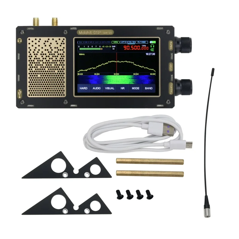 

Portable Flying Fish Version Peacock Radio 1.10D 3.5"50KHz-2GHzRadio Digital Receiver