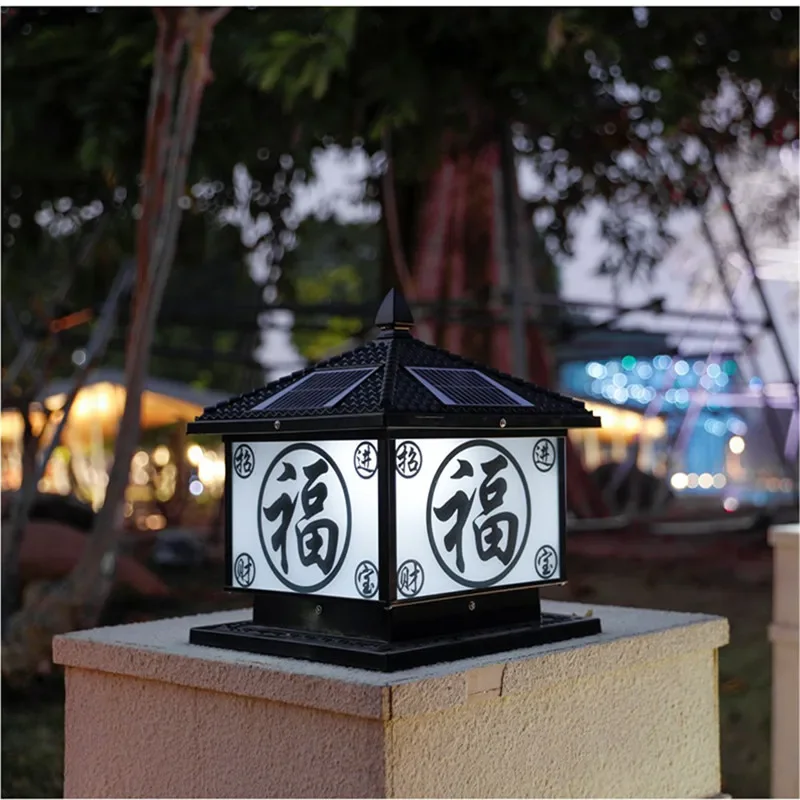 COLIN Solar Post Lamp LED Outdoor Creative Bronze Pillar Lights Waterproof IP65 for Home Villa Porch Courtyard Decor