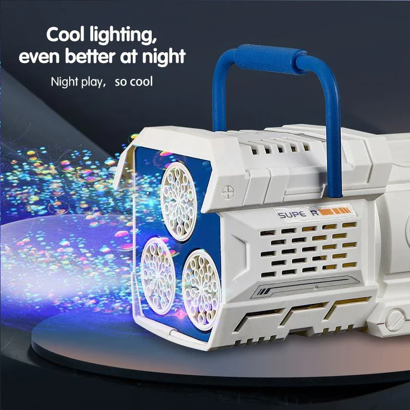 Pistola de burbujas eléctrica de 60 agujeros, máquina automática de burbujas, fabricante de burbujas de jabón, juguetes para fiesta de boda al aire libre para niños