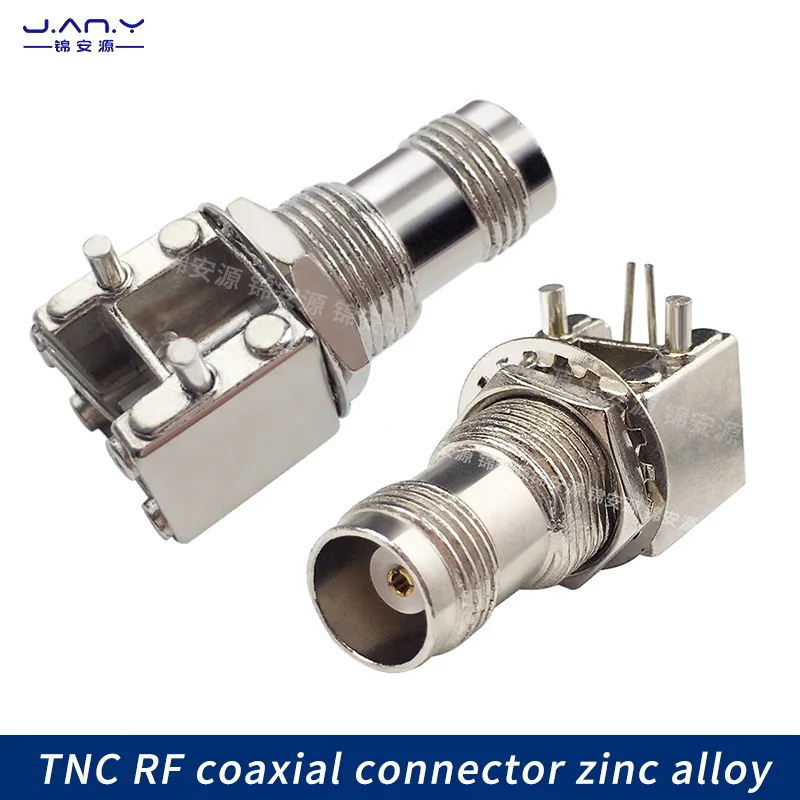 Horizontal TNC-K four pin female RF RF coaxial connector with flange plate L12 external thread antenna PCB panel fixing seat