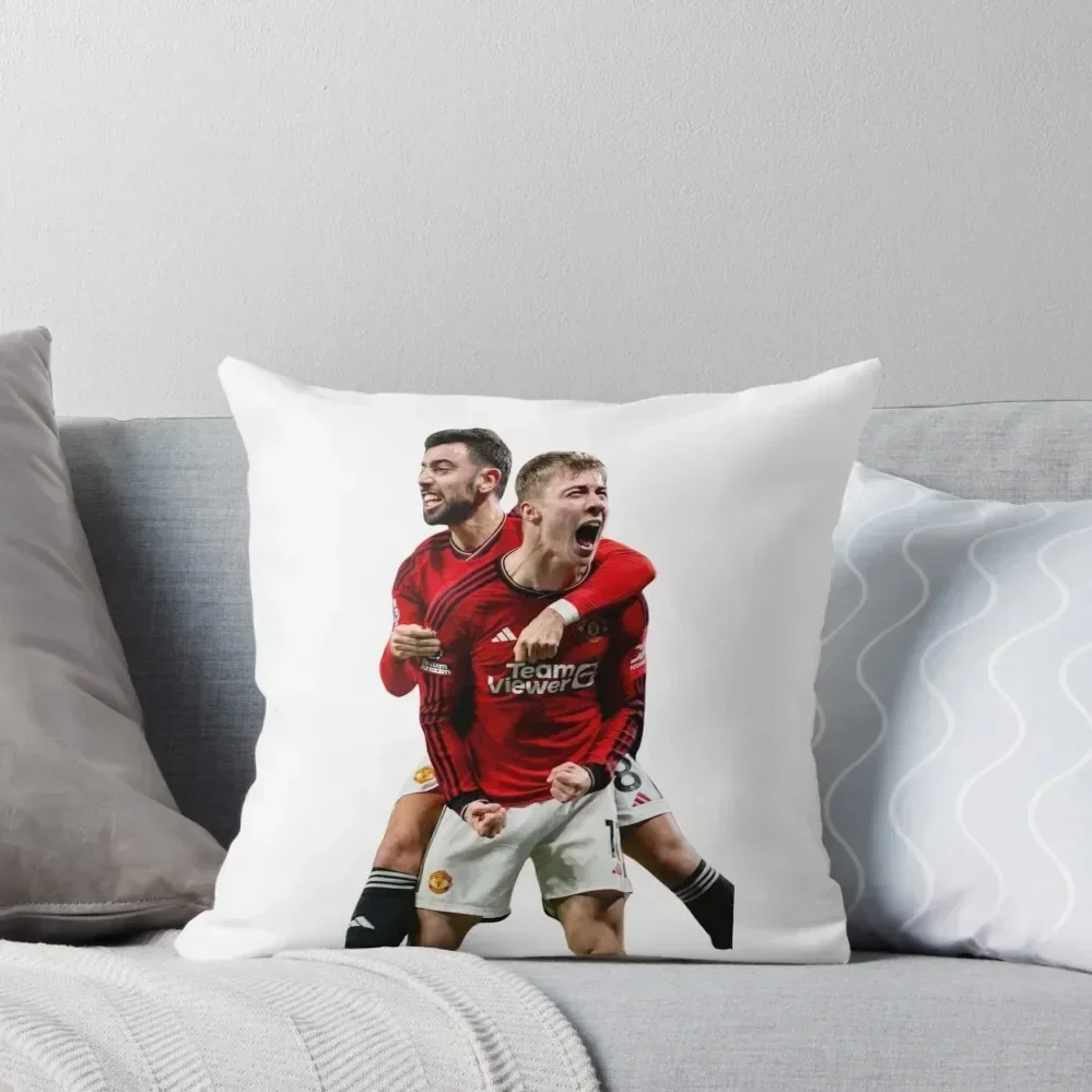 

Rasmus Hojlund and Bruno- GOAL Throw Pillow pillows decor home Cushion Child Couch Cushions Decorative Cushion Cover pillow