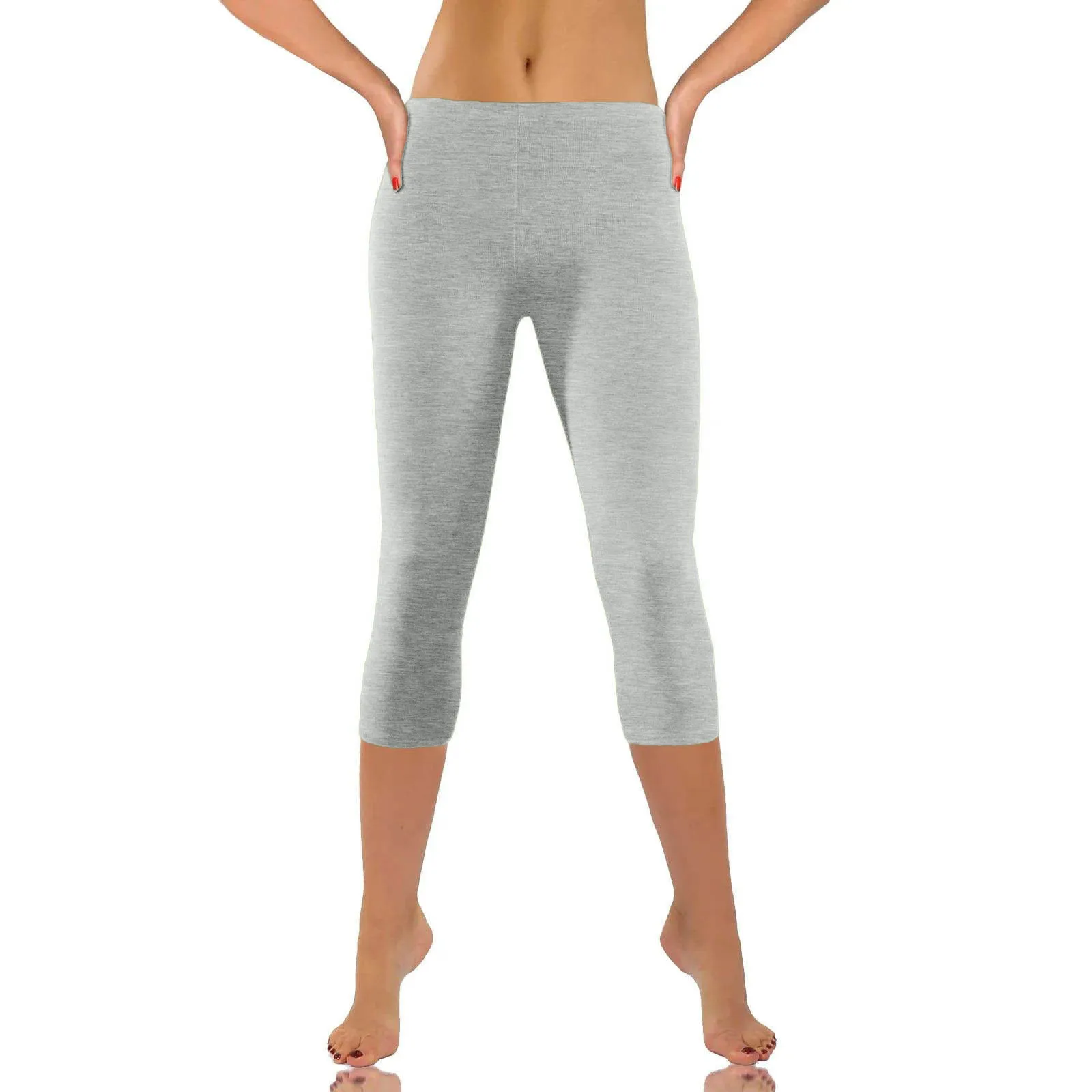 

Women Soild Cropped Leggings Plus Size Elastic Low Rise Bottoms Sports Pants Soft Cotton Leggings For Women Pantalones De Mujer