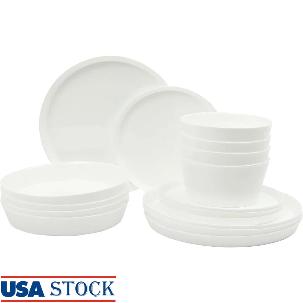 

Современный опаловый набор посуды из 16 предметов, легкие устойчивые к сколам тарелки, миски, многофункциональная термоударопрочная посуда