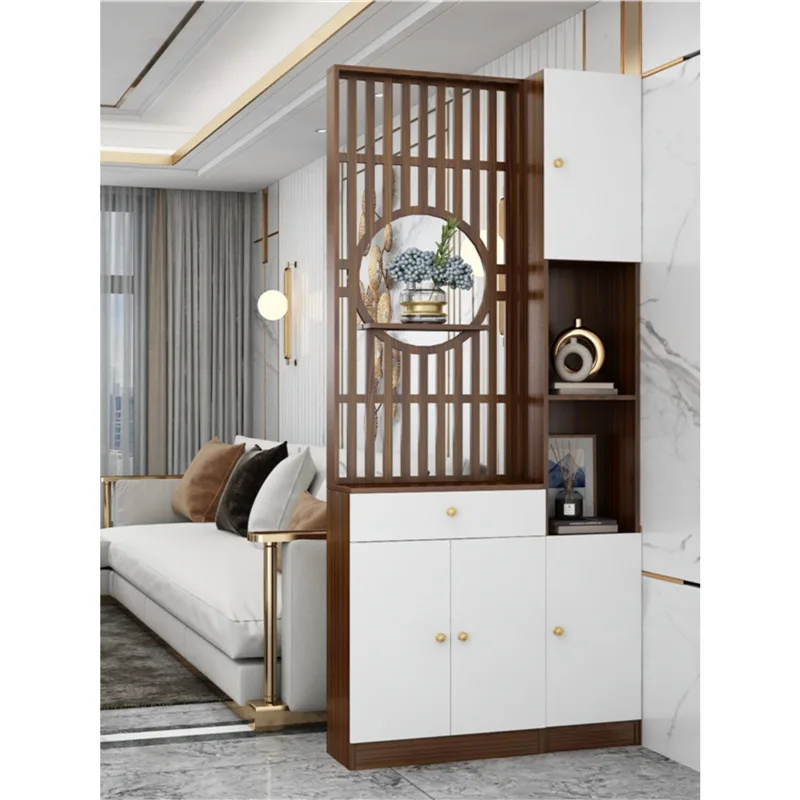 

New Chinese entrance cabinet screen partition living room entrance directly opposite the door to block the entrance wine cabinet