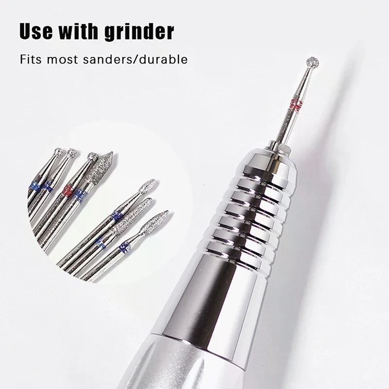 1 قطعة رأس تلميع الشعلة مسمار الشبت بت الماس قاطعة المطحنة ل مانيكير 3/32 "دغ ملف الأظافر الكهربائية أداة إزالة الجلد الميت #3