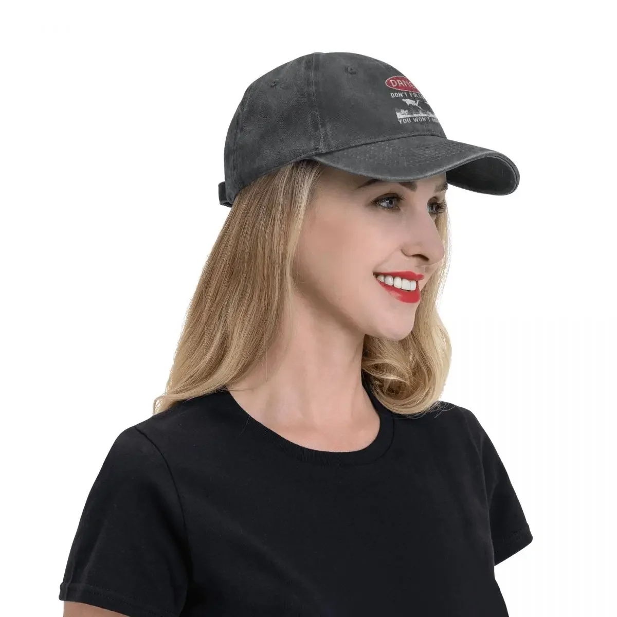 Gorra de béisbol con cierre trasero para hombre y mujer, gorro ajustable de tela vaquera para buceo, con estampado "Don Follow Me You not Make I"