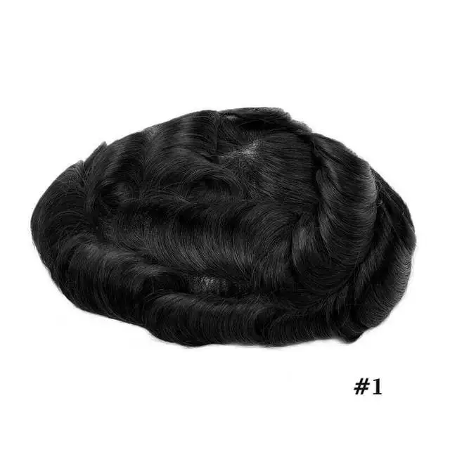 Toupetje voor mannen Pruiken van echt haar Gebleekte knopen Indisch menselijk Remy-haarsysteem Zwitsers kant PU Capillaire prothese voor heren Natuurlijke haarlijn