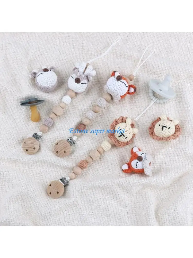 090B Pacifier Chain DIY Rattle Accessories Crochet Bead Teether Newborn Chewing Toy