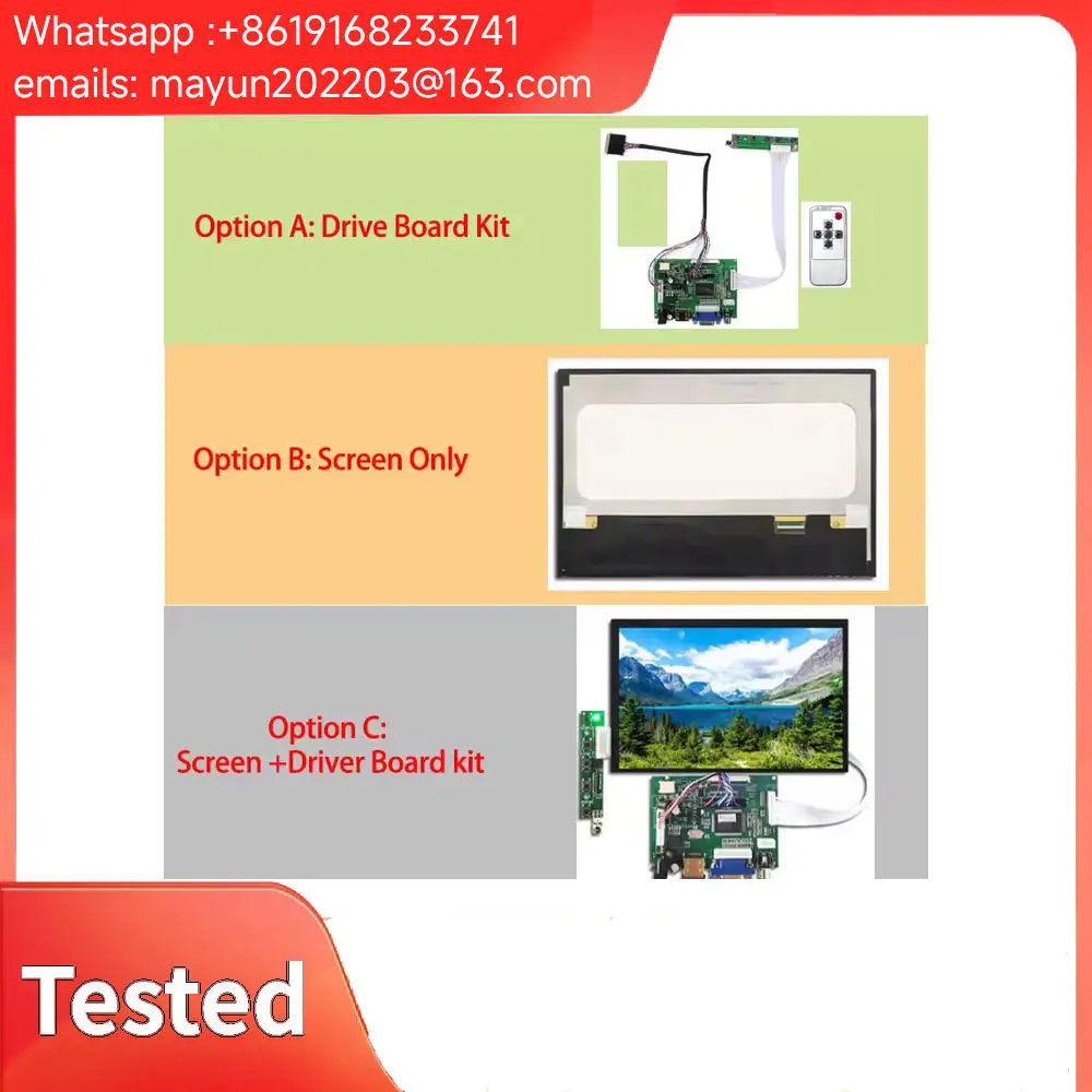7-inch 1280x800 LCD display: N070ICG-LD1. Includes HDMI/VGA/AV/USB controller board.