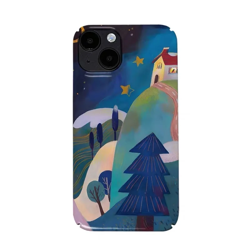 

Blue Fairy Tale House Art Phone Case for IPHONE 17 Air 16E 15 PROMAX 14 Plus 13 12 MINI 11 PRO 16Plus XR XS Acrylic Phone Cover