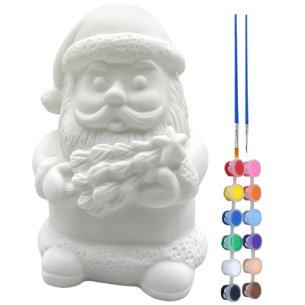 1 مجموعة 1 مجموعة من 12 لون لتقوم بها بنفسك لم تنته الفينيل سانتا كلوز الحرفية عدة للأطفال عيد الميلاد تلوين ديكورات المنزل الطرف هدية