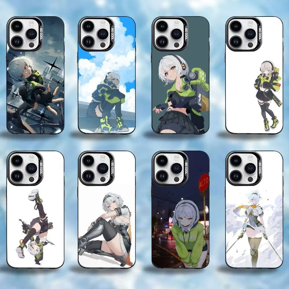 

Silver Soldier Anby Phone Case For iPhone17,16,15,14,13,12,11 Plus,Pro Max Black Colored Silver Plated Inside Cover