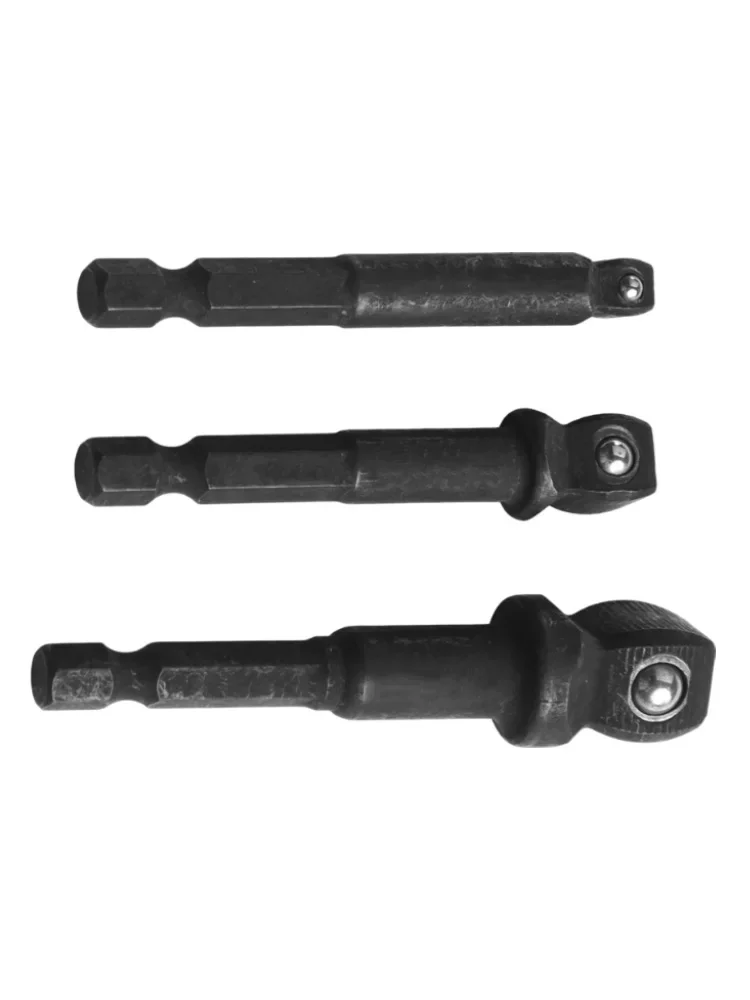 Black Imperial Ball Head Steel Column 1/4 3/8 1/2  Drill Socket Adapter Hex Shank Extension Drilling Tasks Chrome Vanadium Steel