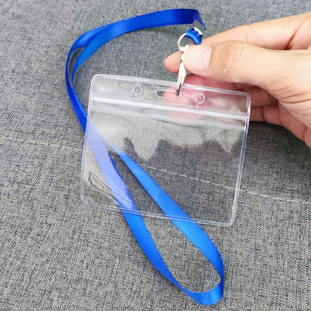 10 Set ID Card Holders & Lanyards Soft Waterproof Work Card Holder Transparent Label Access Card Holder Campus Exhibition Card