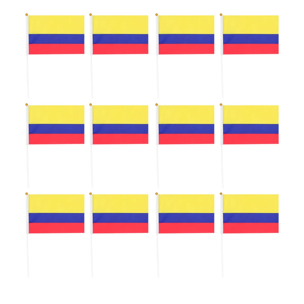 

100pcs Hand Waving Bright Color Durable Cloth Referee Flags Portable Lightweight Mini National Stick Flags Party Supplies