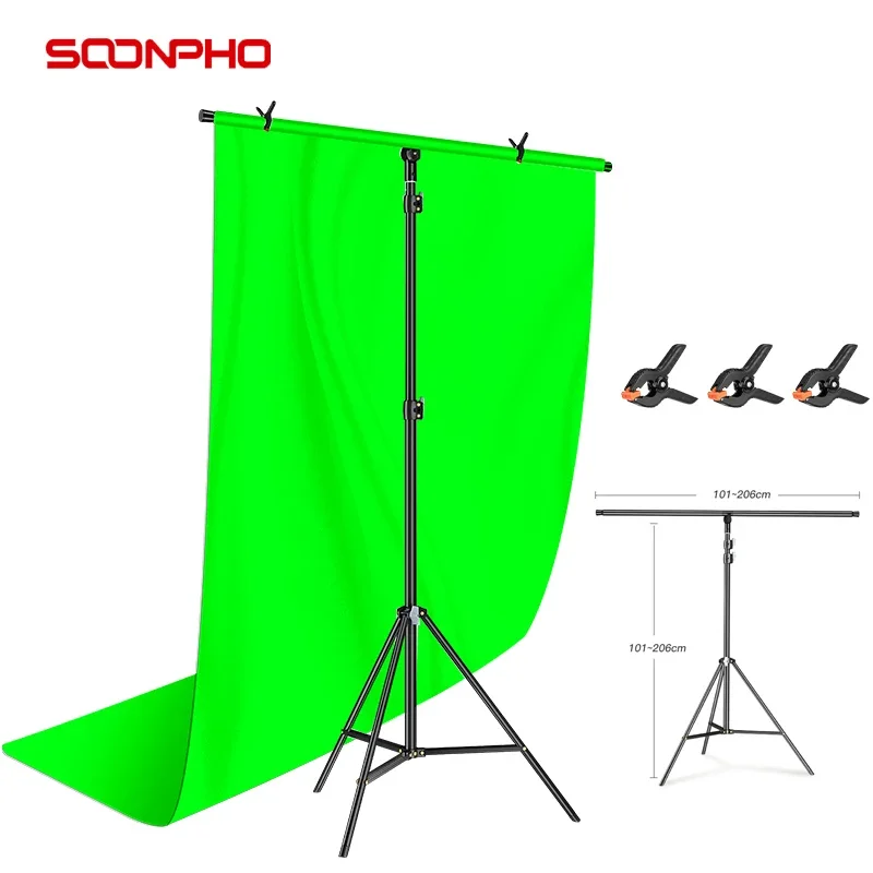 SOONPHO Tripod 180cm 200cm 260cm for Photo Background Photo Reflector T-Shape Tripod with Arm Cross Bar Photo Studio Shooting