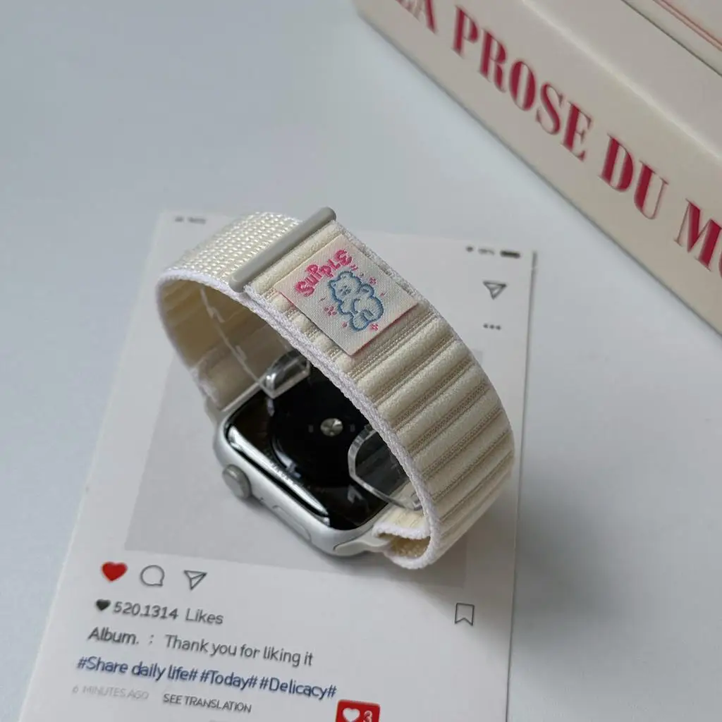Modisches, niedliches gewebtes Nylonarmband für Apple Watch 46mm 45mm 41mm 44mm 42mm – Komfortables Armband für iWatch 11 10 9 8 7 6 40mm