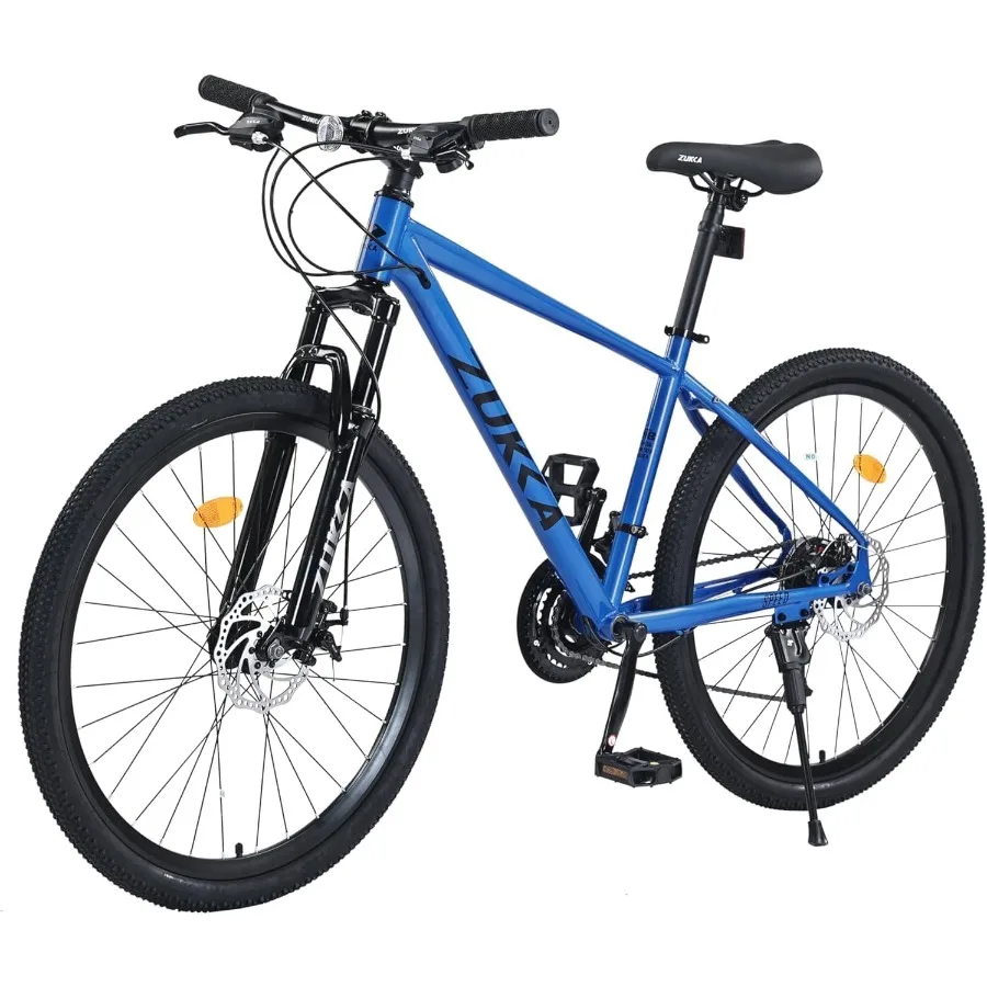 

26 Inch Mountain Bike 24 Speed Mountain Bike Steel Frame Adult Bicycle with Suspension Fork Dual Disc Brake for Womens Mens Mul