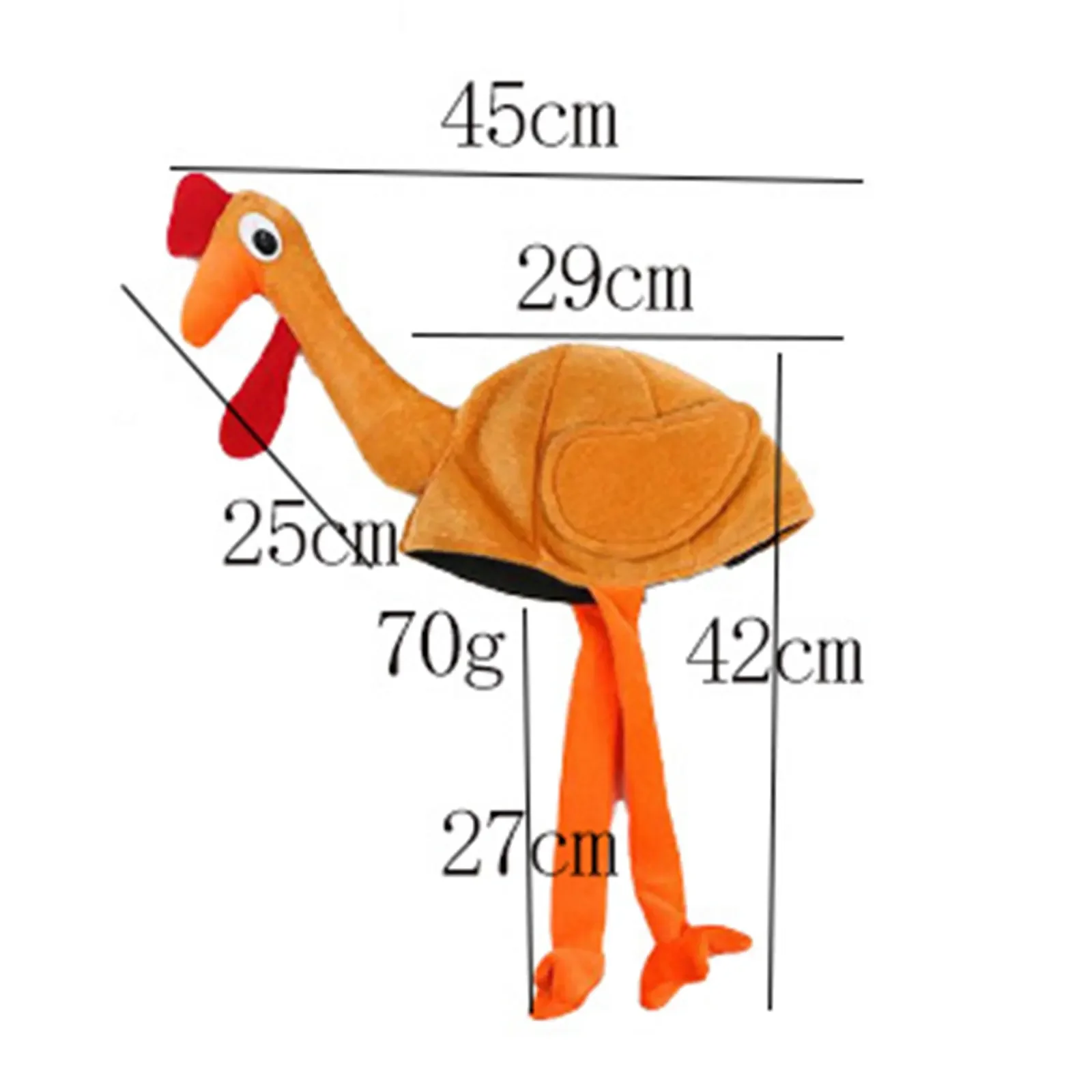 Chapeaux Gobbler de dinde fun, chapeaux de poulet, accessori di Costumi, couvre-chef en peluche, accessori Foto pour