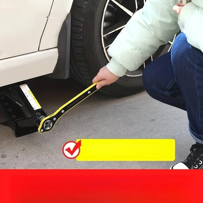 

1pc, Auto Labor-Saving Jack Ratchet Wrench With Long Handle, Jack Ratchet Wrench For Scissor Jack, Lug Wrench For Tire Jack