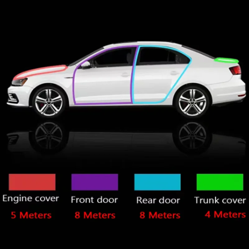 5/10/20M Car Door Seal Strip Rubber Double Layer Sealing Protector Soundproof Waterproof Weather Strips for Car Door Hood Trunk view 2