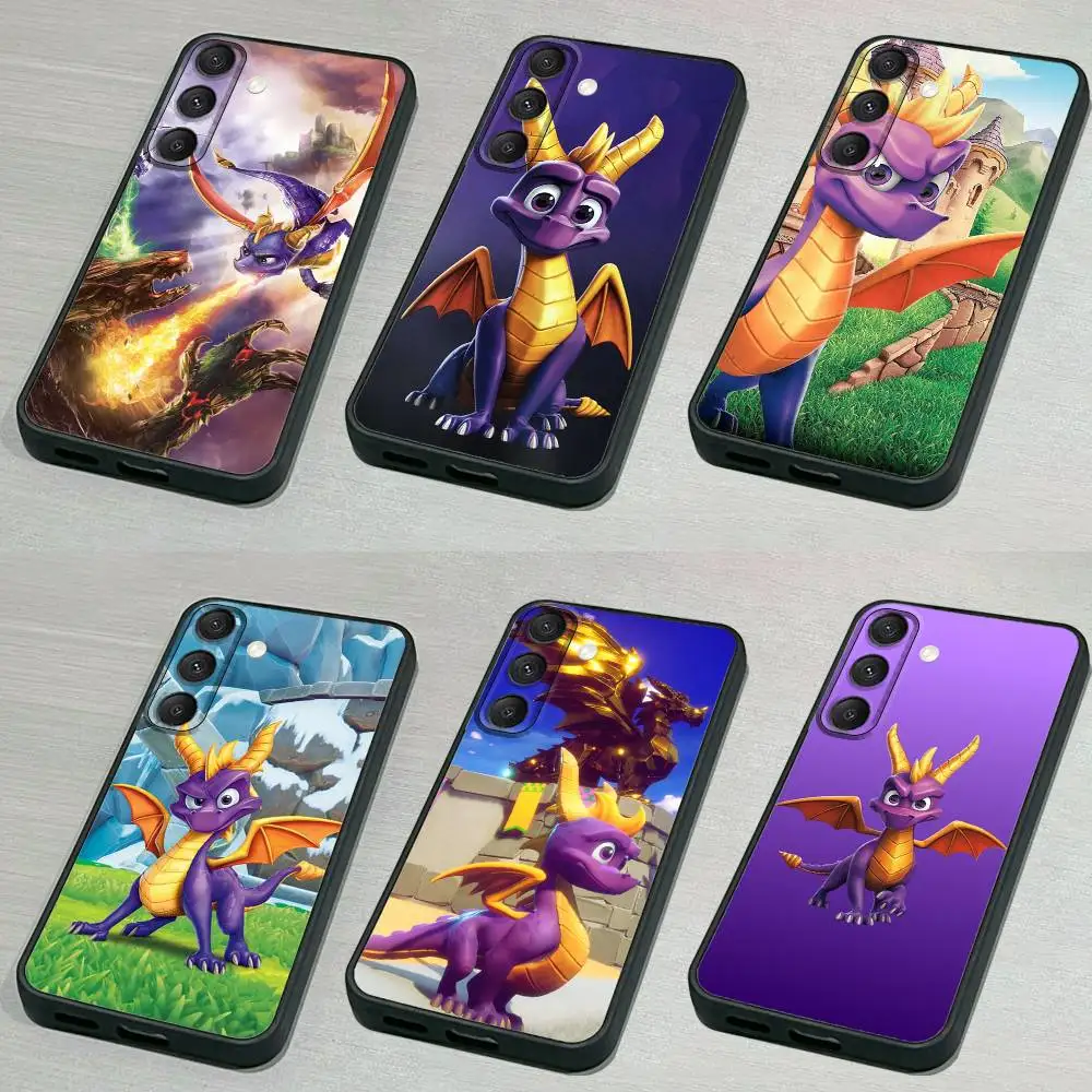 

Cute D-Dragon Spyro Phone Case For Samsung S 25,24,23,22,30,21,10,9,Ultra,Plus,Lite,FE,4,5G Black Soft Case