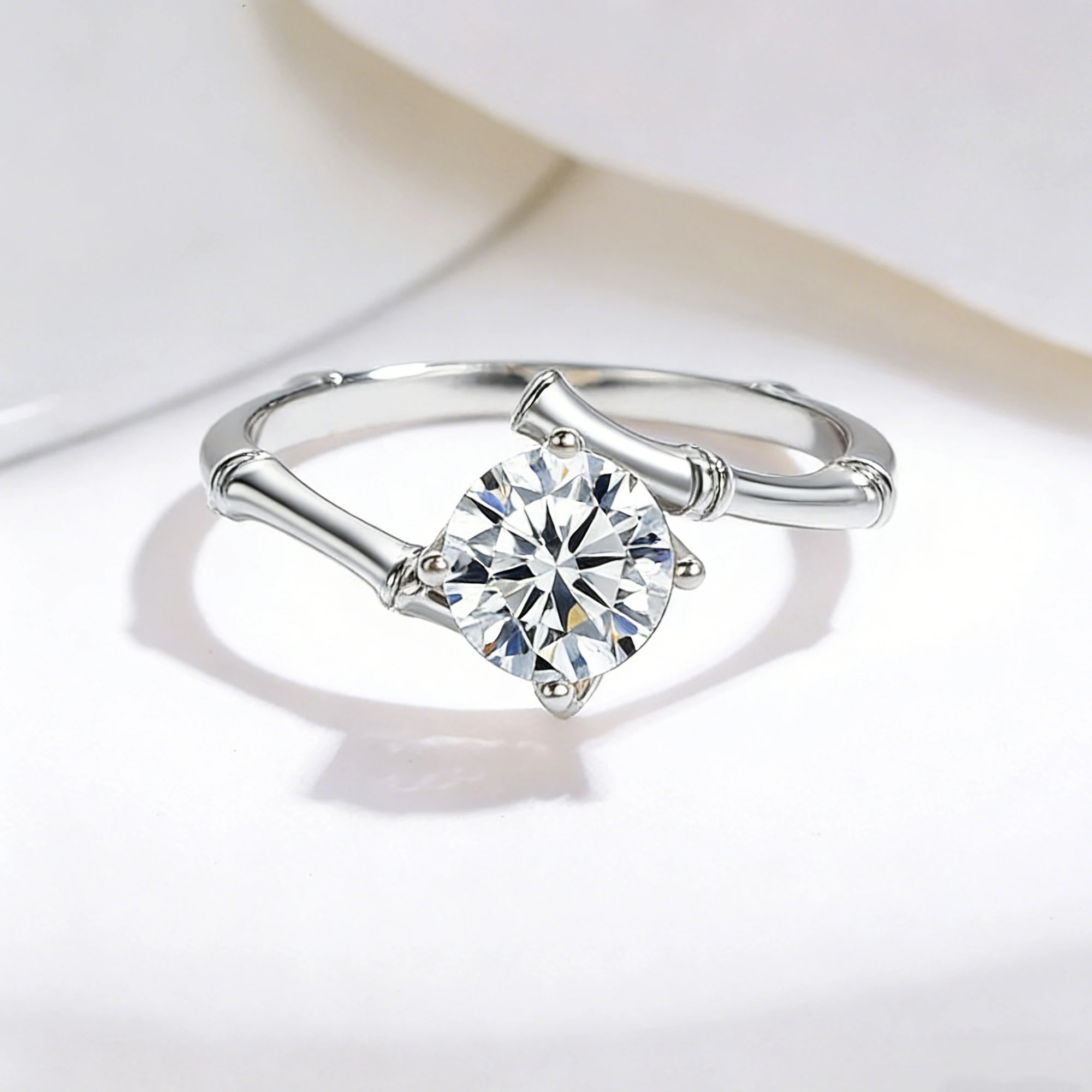 

Кольцо для помолвки из серебра 925 пробы с муассанитом 2 карата, цвет FG, огранка H&A, коллекция Seasons of Shine Solitaire, для женщин, свадебное украшение, подарок