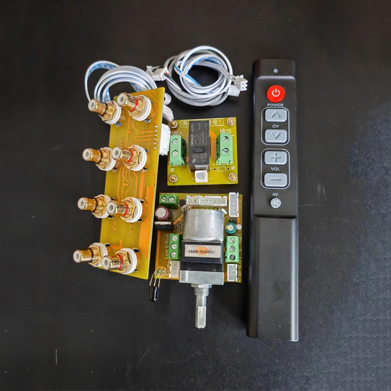 ​​HiFi Infrared Remote Control Volume Potentiometer 4-in-1-out Audio Switching Switch Board Signal Selector Board Japanese ALPS