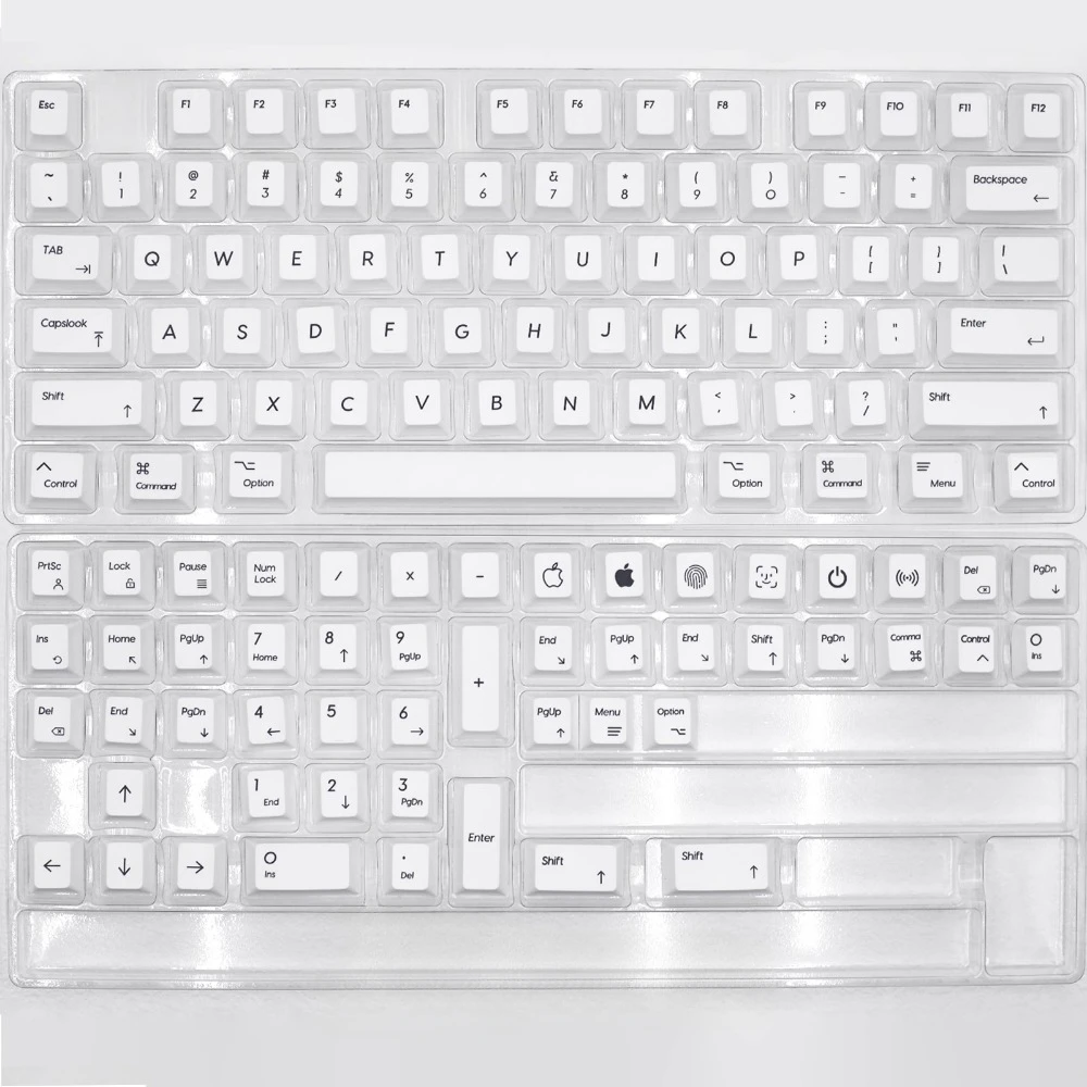 ECHOME MAC Style Keycap 125Key Set PBT Custom Minimalist White Keyboard Cap Cherry Profile KeyCap for Mechanical Keyboard Gift