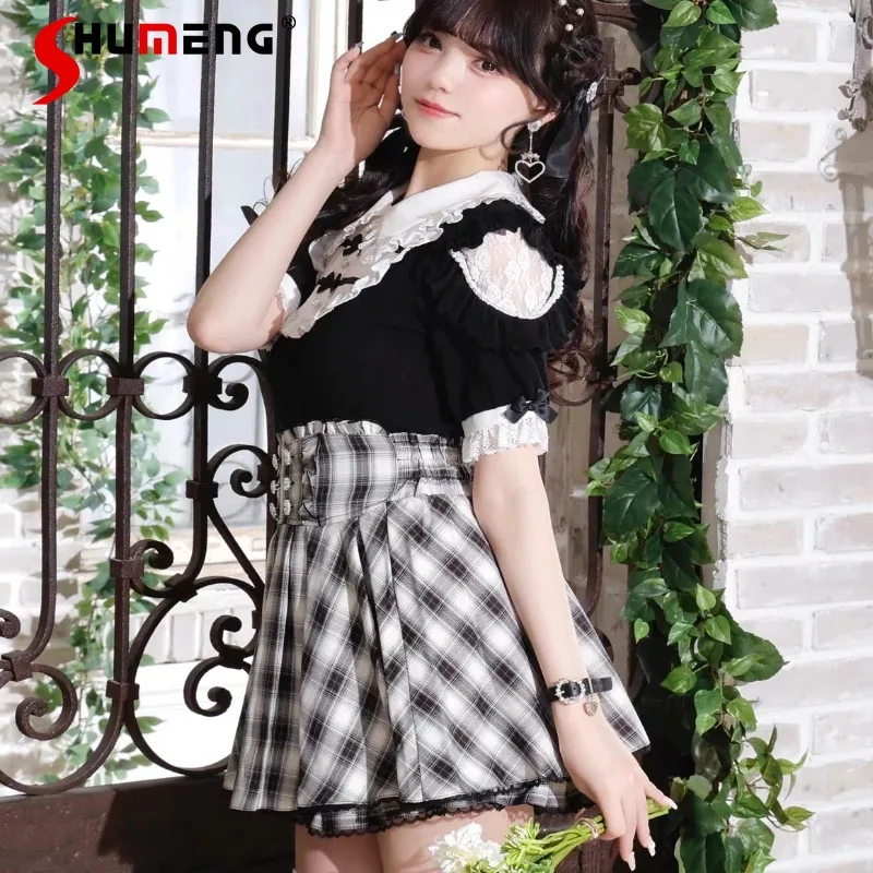 

6 Colors Mini Skirt High Waist And Thin Double Breasted Trousers Skirts Japanese Lolita SC Style Culottes Women's Y2k Clothes
