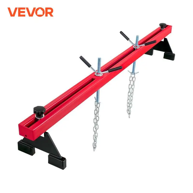 VEVOR Engine Support Crossbar 1100LBS / 500KG Load Capacity Adjustable Height with 2 Rotating Hoists 2 Heavy-Duty Steel Chains