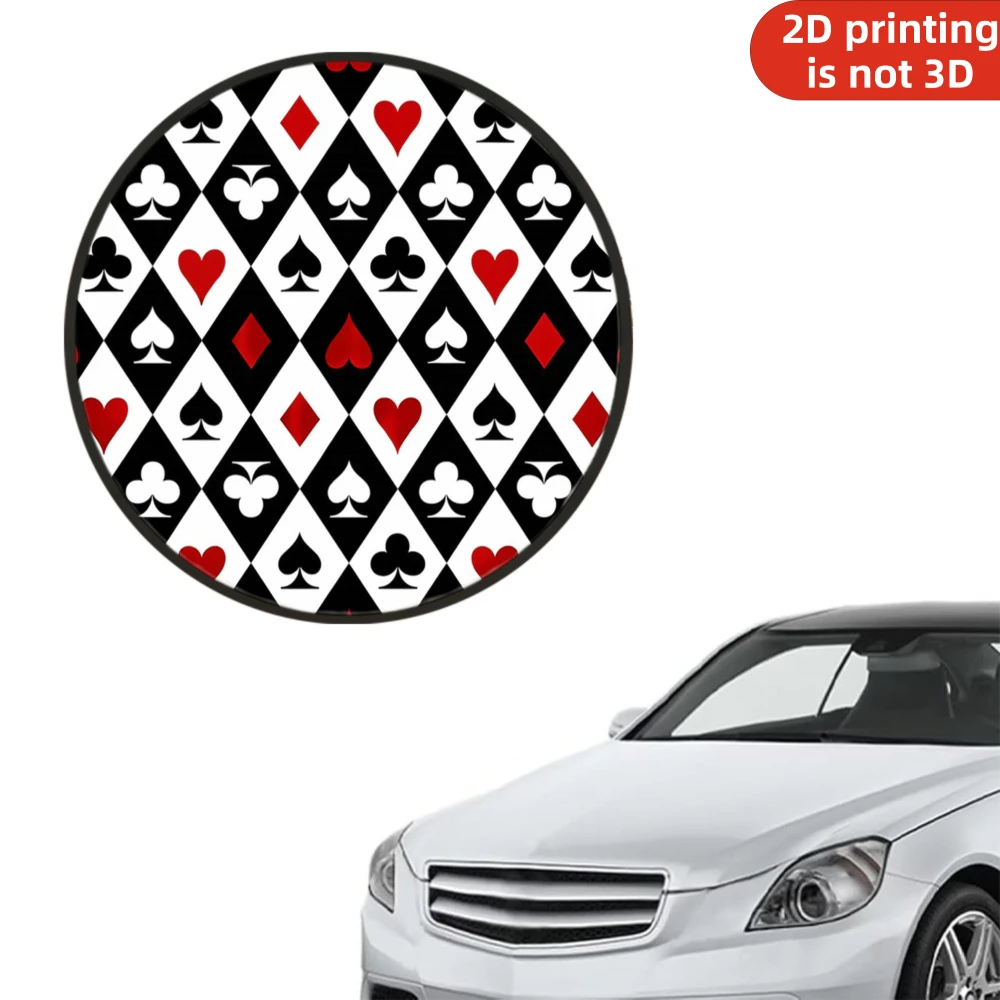 1pc Steering Wheel Cover, 2D Flat Printing Playing Card Suits Pattern On Steering Wheel Cover, Sunshade And Heat Insulation