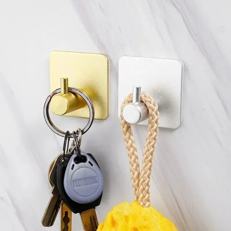 Self Adhesive Home Kitchen Wall Door Hook Key Rack Kitchen Towel Hanger Aluminum Towel Coat Robe Hook Bathroom Accessories