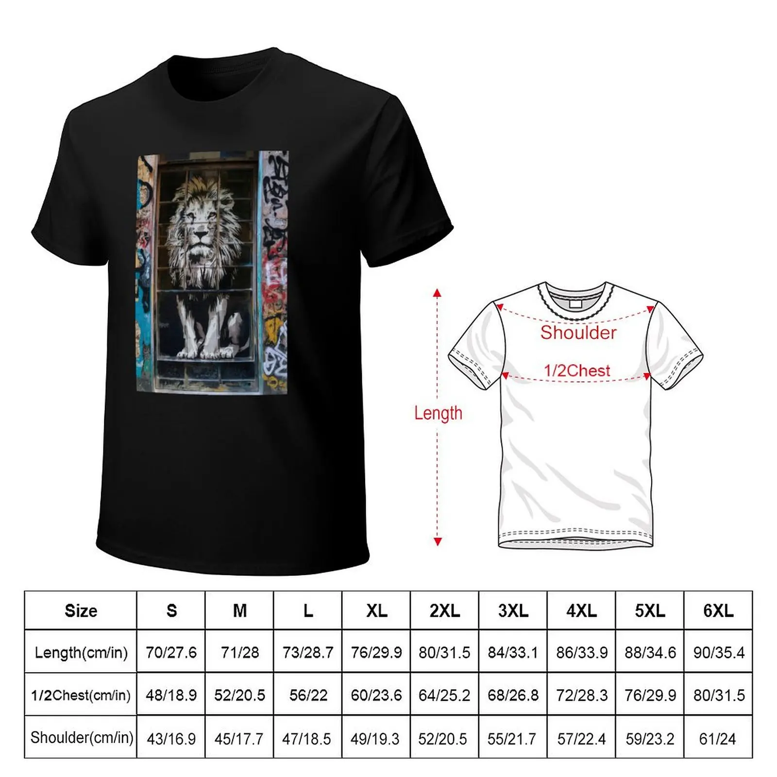 Lion Stencil Graffiti T-Shirt t shirts with prints T-Shirt