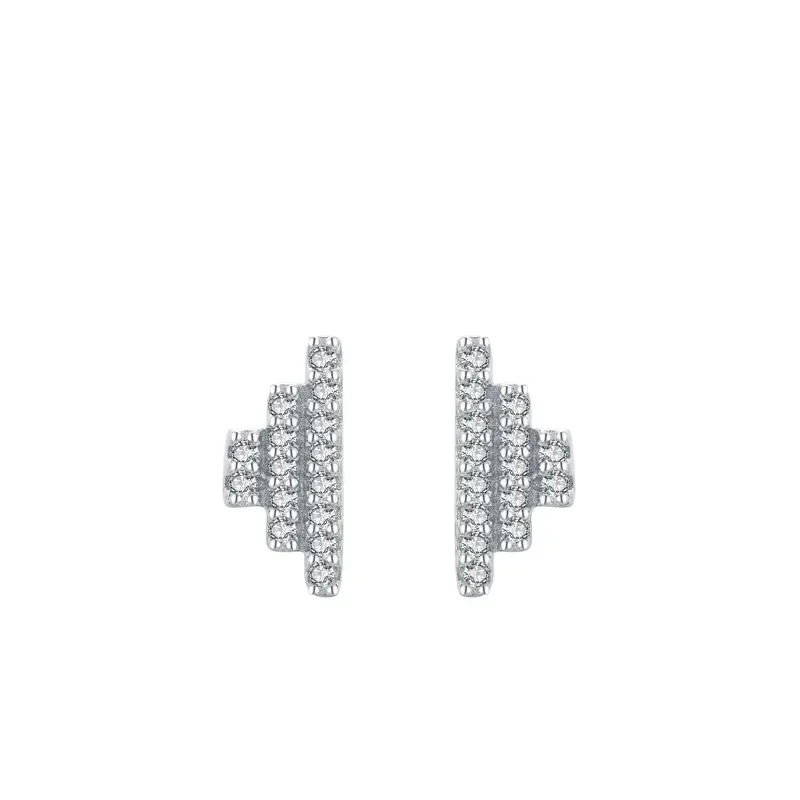 

SE25 Classic Simple Shiny Zircon Earrings Gold Plating Crystal Stud Women Fine Jewelry Gift