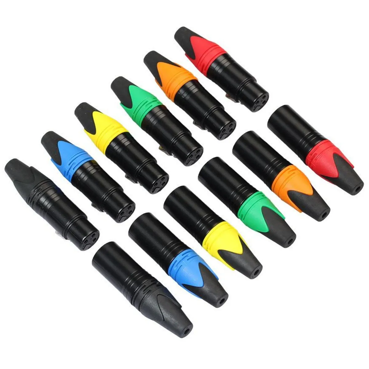 20 piezas 10 juegos chapado en oro 3 pines XLR hembra Jack macho enchufe 3 polos XLR conector de micrófono amplificador de audio Audiophile