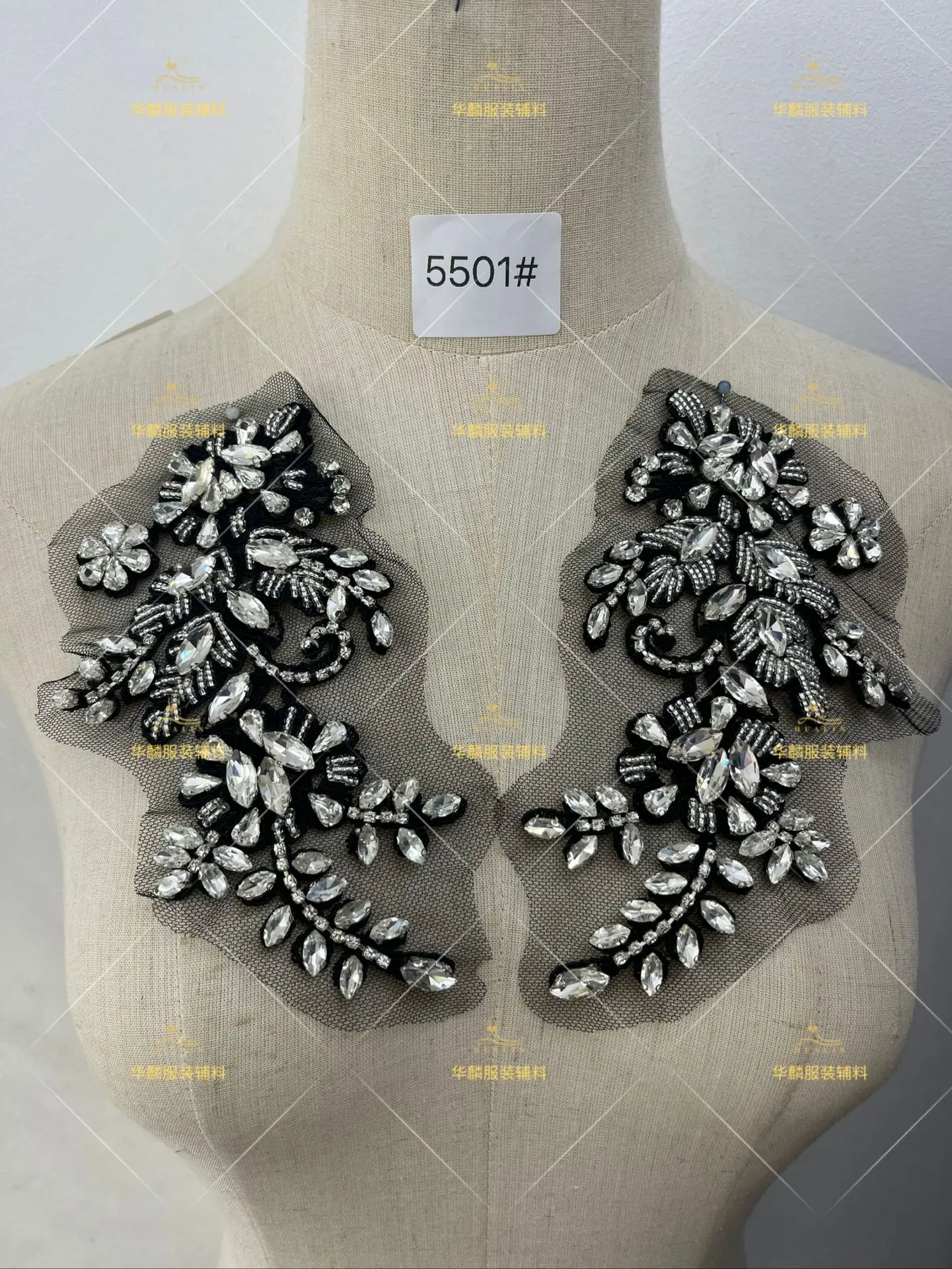 30 Colors Heavy-duty Embroidered Beaded Rhinestones Appliqued  Formal Wear DIY Clothing Accessories Dress Fabric Material
