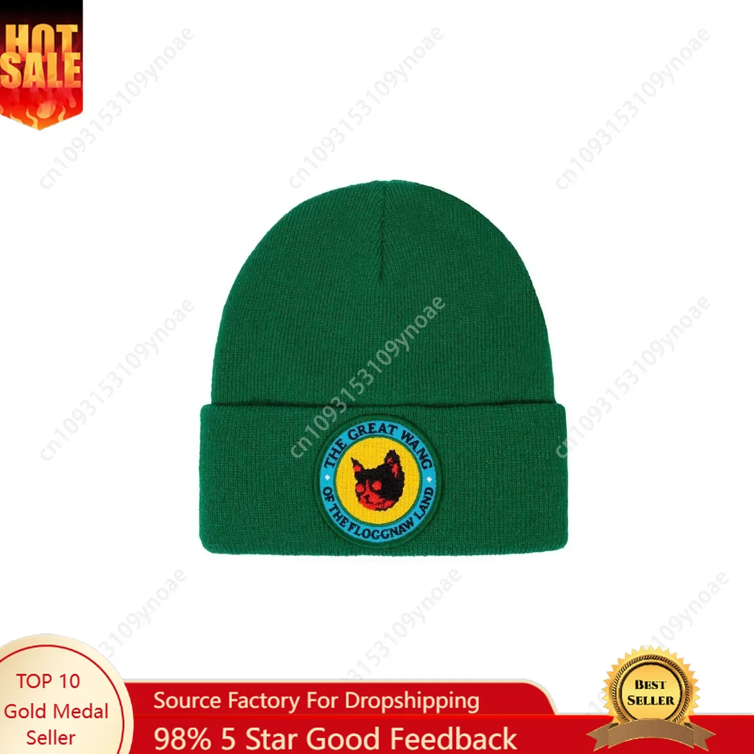 Tyler The Creator Beanie Hats Golf Wang Wolf 10 Year Anniversary Knit Cap Warm Winter Hats Classic Ski Caps Men Women Embroidery