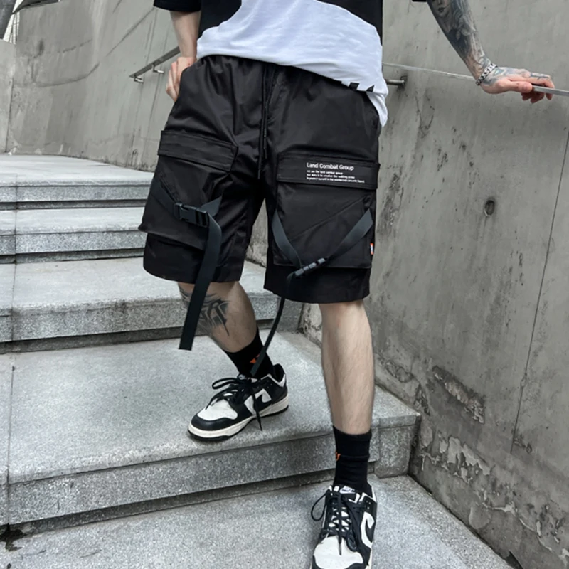 

Summer Shorts Functional Multi-Pocket Overalls Tactical Military Cargo Half Pants Men'S Clothing Harajuku Streetwear Japanese