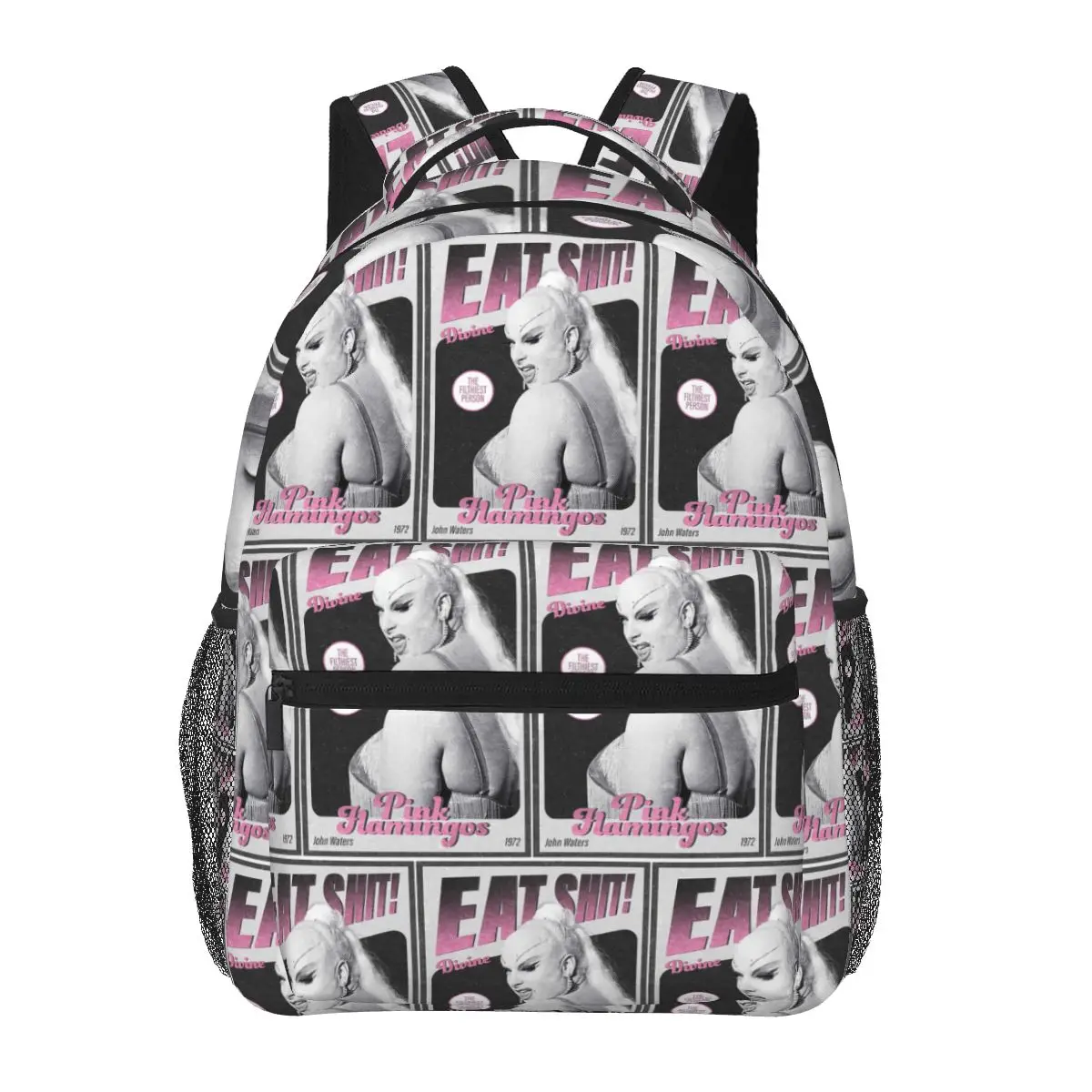 Divine Drag Queen Fanart Pink Flamingos Backpacks Boys Girls Bookbag Students School Bags Cartoon Kids Rucksack Shoulder Bag