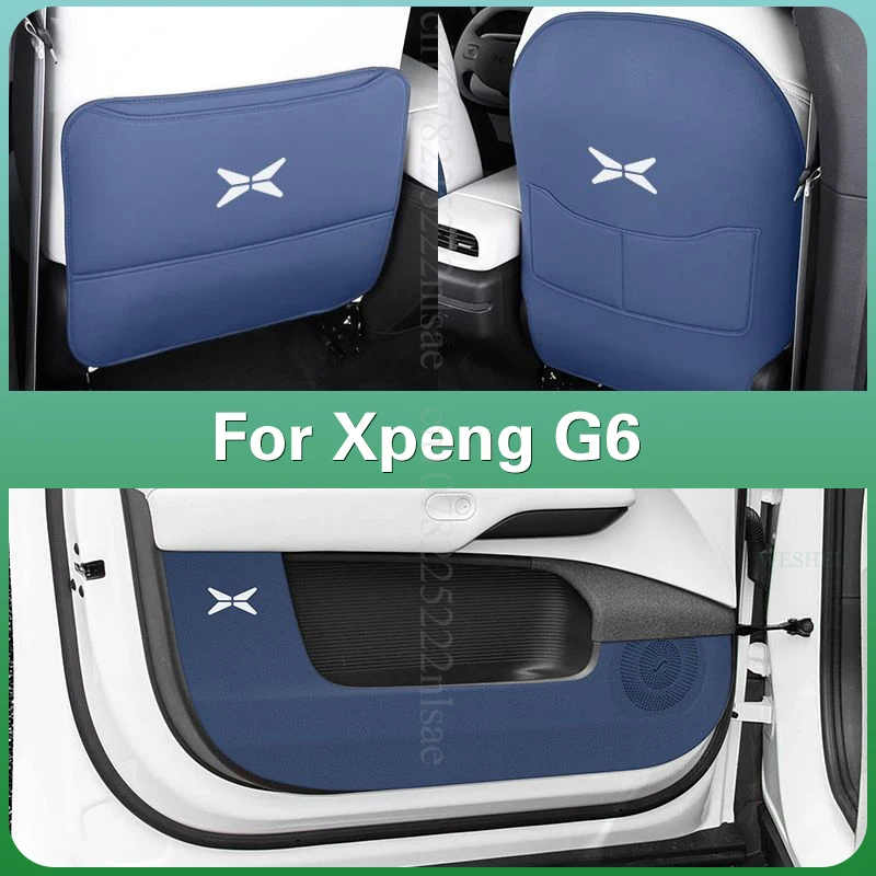 For Xpeng G6 Interior Accessories Seat Kick Pad Rear Backrest Door Kick Pad Protection Car Modification Interior Supplies