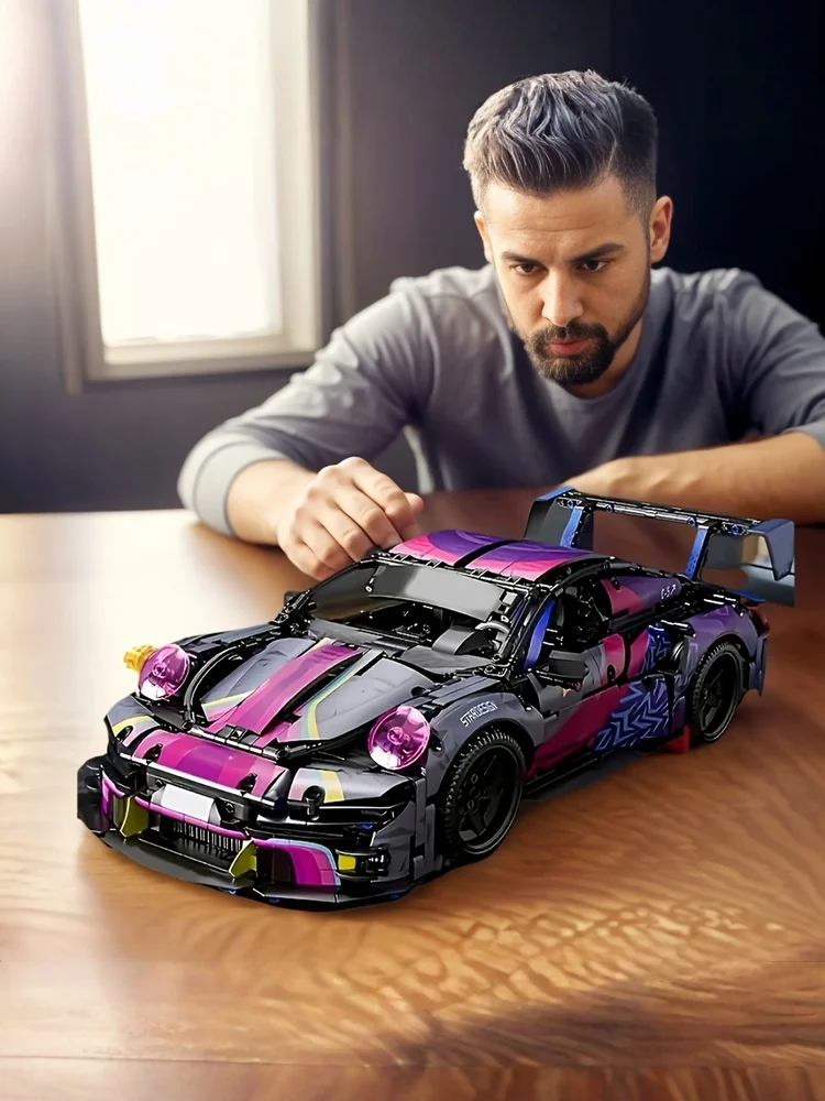 

Более 1000 цветных блоков для сборки низкопрофильных спортивных автомобилей, модели гоночных машин из серии игрушечных машинок, изготовленные из ABS-блоков.