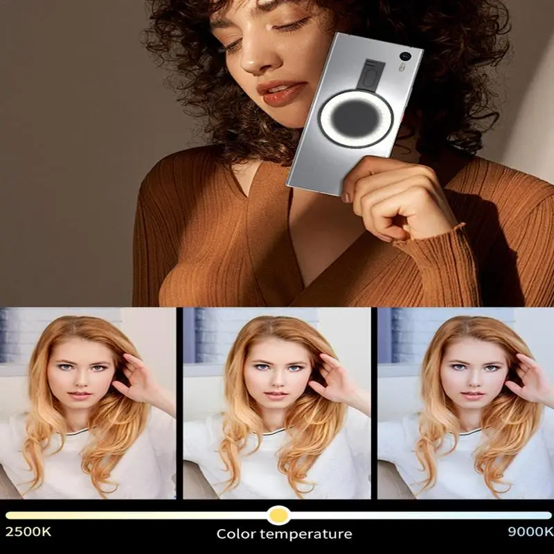 Ring Fill Light Portable Magnetic Mobile Phone Ring Light LED Selfie Lamp With Adjustable Brightness For Girl Makeup Video Calls