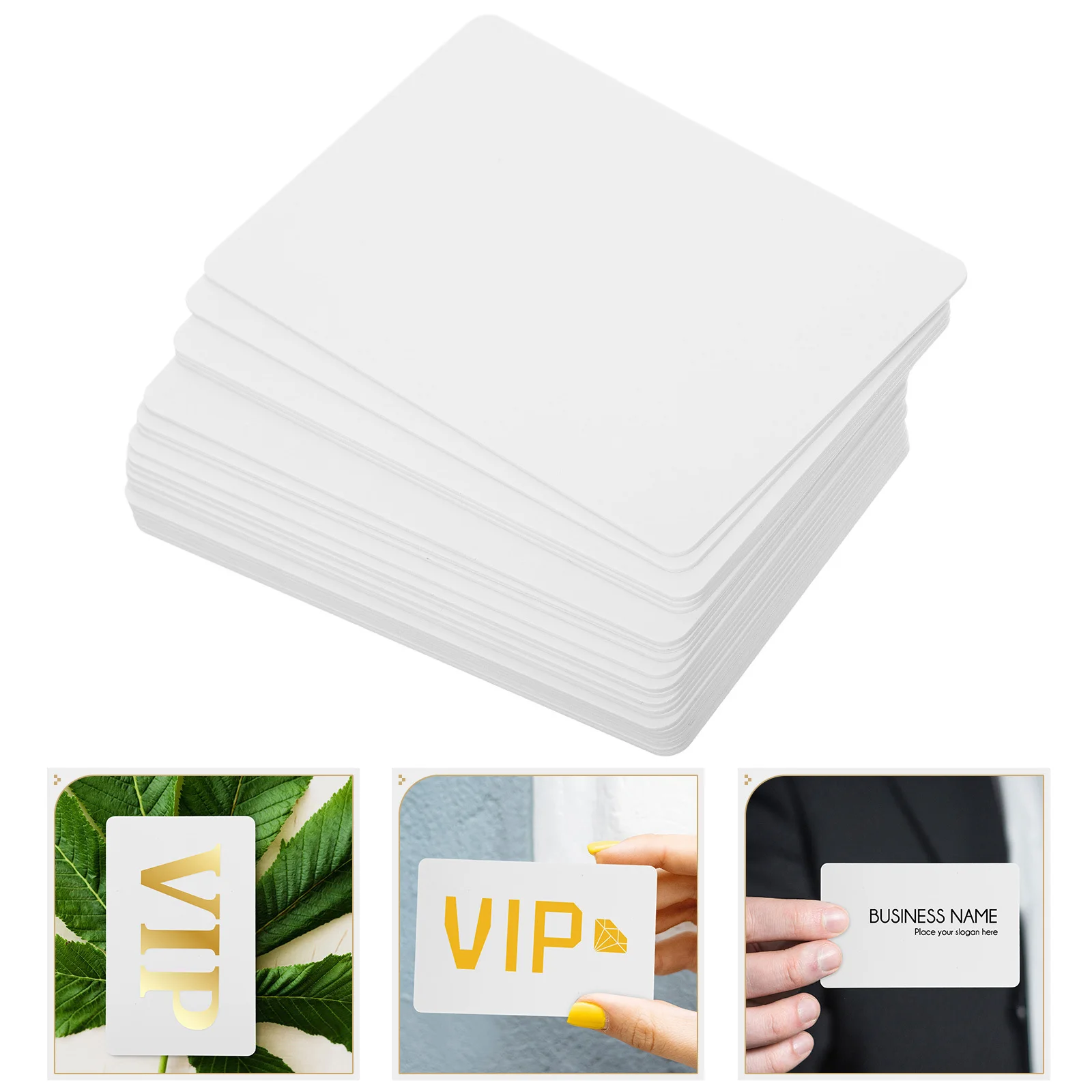 

20Pcs Blank PVC Cards White Plastic Card Dual Sided Printable Id Badge Office Student Card Blank Debit Cards