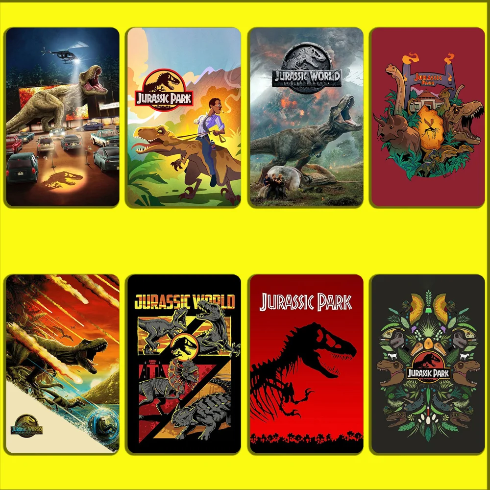 

Dinosaur World J-Jurassic Park Stickers For Debit Bank Credit Cards Metro Bus Pass Sticker Decoration Cover 4PCS Card Skin