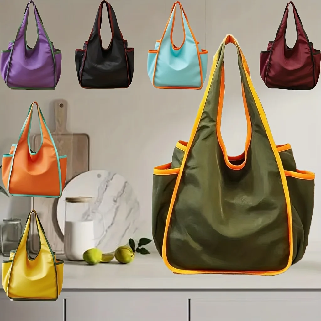 Multi Color Optional Large Capacity Shopping Bag, Shoulder Bag, Foldable, Suitable for Daily Commuting and Short Distance Travel